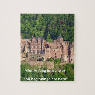 Heidelberg Castle in het Duits en Duits Gezegde Legpuzzel