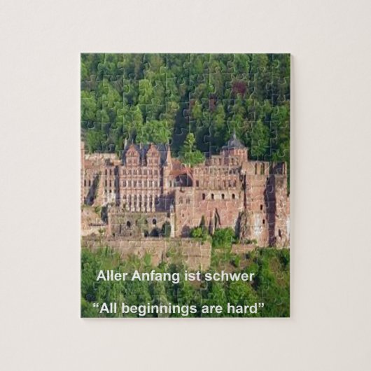 Heidelberg Castle in het Duits en Duits Gezegde Legpuzzel (Verticaal)