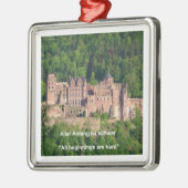 Heidelberg Castle in het Duits en Duits Gezegde Metalen Ornament (Links)