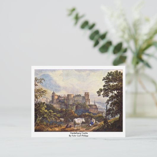 Heidelberg Castle van Fohr Carl Philipp Briefkaart (Staand voorkant)