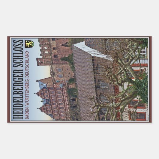 Heidelberg - Castle van onder Rechthoekige Sticker (Voorkant)