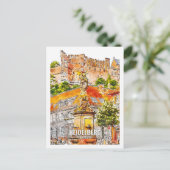 Heidelberg Duitsland Beroemde Reisplaats Waterverf Briefkaart (Staand voorkant)