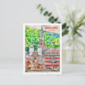 Heidelberg Duitsland Famous Travel Waterverf Sketc Briefkaart (Staand voorkant)