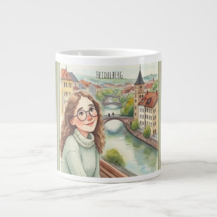 Heidelberg, Duitsland  meisje in Heidelberg Grote Koffiekop