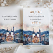 Heidelberg Duitsland Save the Date Wedding Kaart
