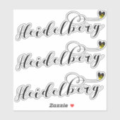 Heidelberg Flag Heart, Duitsland Sticker (Vel)