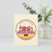 Heidelberg Germany City Skyline Emblem Briefkaart (Staand voorkant)