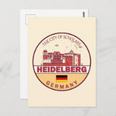 Heidelberg Germany City Skyline Emblem Briefkaart (Voorkant / Achterkant)