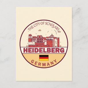 Heidelberg Germany City Skyline Emblem Briefkaart