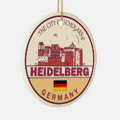Heidelberg Germany City Skyline Emblem Keramisch Ornament (Rechts)