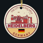 Heidelberg Germany City Skyline Emblem Keramisch Ornament<br><div class="desc">Heidelberg minimalistisch,  kleurrijk kunstontwerp met monumenten en landmerken van de stad in Duitsland.</div>