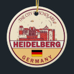 Heidelberg Germany City Skyline Emblem Keramisch Ornament<br><div class="desc">Heidelberg minimalistisch,  kleurrijk kunstontwerp met monumenten en landmerken van de stad in Duitsland.</div>