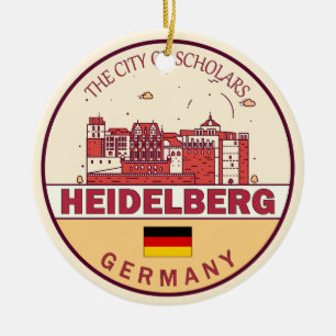 Heidelberg Germany City Skyline Emblem Keramisch Ornament