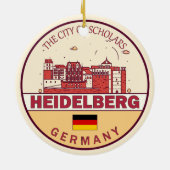 Heidelberg Germany City Skyline Emblem Keramisch Ornament (Achterkant)