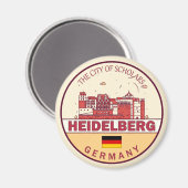 Heidelberg Germany City Skyline Emblem Magneet (Voorkant / Achterkant)