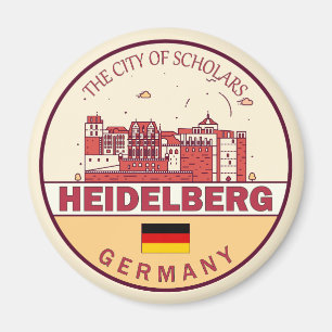 Heidelberg Germany City Skyline Emblem Magneet