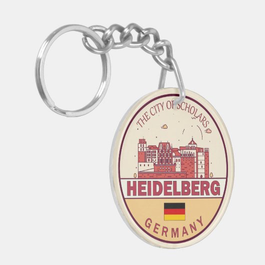 Heidelberg Germany City Skyline Emblem Sleutelhanger (Voorkant Links)