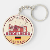 Heidelberg Germany City Skyline Emblem Sleutelhanger (Achterkant)
