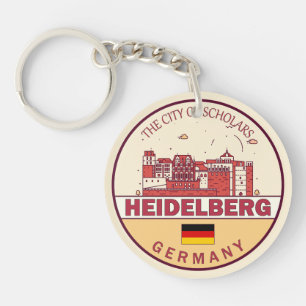 Heidelberg Germany City Skyline Emblem Sleutelhanger