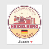 Heidelberg Germany City Skyline Emblem Sticker (Vel)