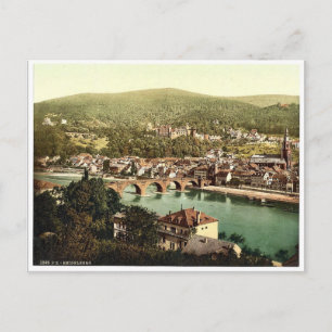 Heidelberg, gezien vanuit de Philosophenweg, Baden Briefkaart