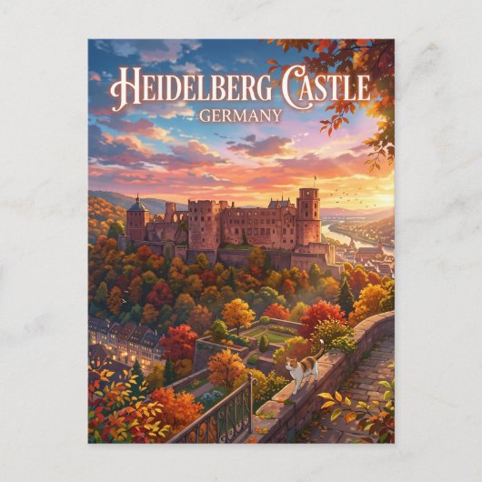 Heidelberg Kasteel Duitsland Briefkaart (Voorkant)