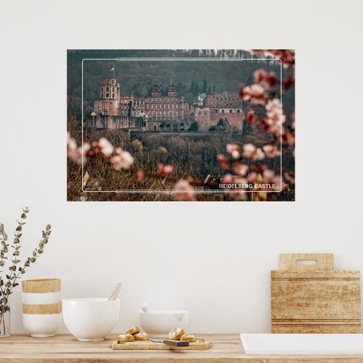 Heidelberg Kasteel Lente – Romantisch Duits Kastee Poster (Keuken)