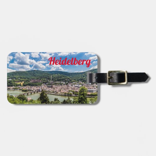 Heidelberg Neckar Panorama Duitsland Bagagelabel (Voorkant horizontaal)
