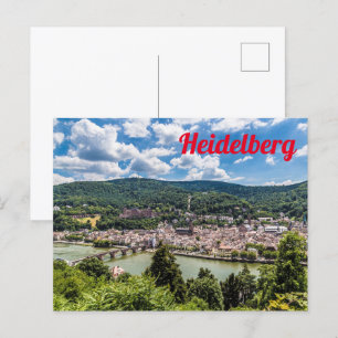 Heidelberg Neckar Panorama Duitsland Briefkaart