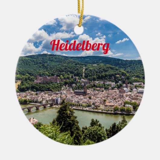 Heidelberg Neckar Panorama Duitsland Keramisch Ornament (Voorkant)