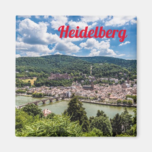 Heidelberg Neckar Panorama Duitsland Magneet (Voorkant)