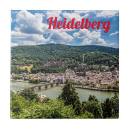Heidelberg Neckar Panorama Duitsland Tegeltje