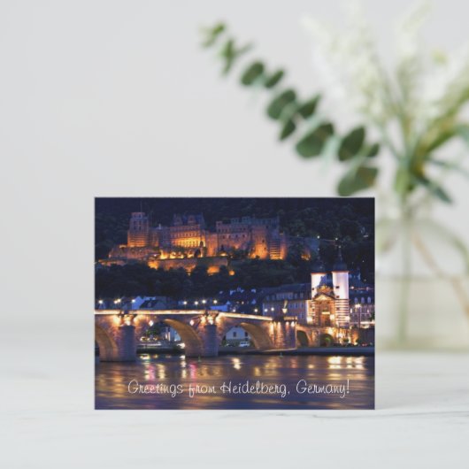 Heidelberg op het Briefkaart van Night (Staand voorkant)
