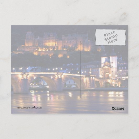 Heidelberg op het Briefkaart van Night (Achterkant)