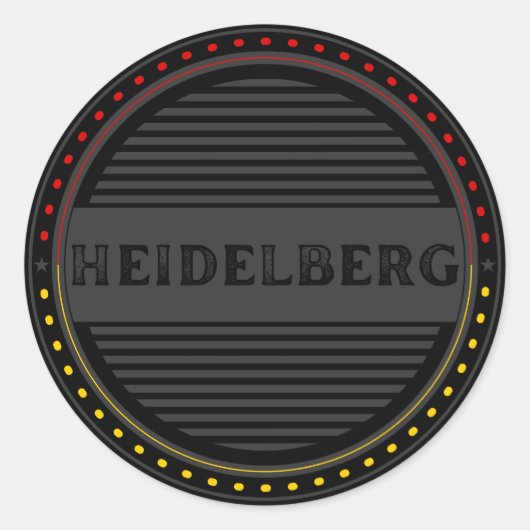 Heidelberg Stadstrots Embleem – Duitse Identiteit Ronde Sticker (Voorkant)
