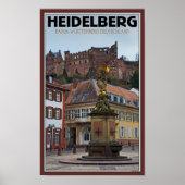 Heidelberg - Statue en Castle Poster (Voorkant)
