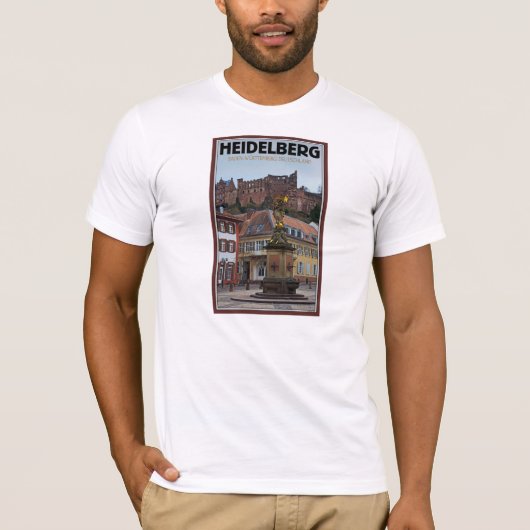 Heidelberg - Statue en Castle T-shirt (Voorkant)