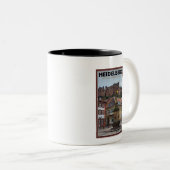 Heidelberg - Statue en Castle Tweekleurige Koffiemok (Voorkant rechts)