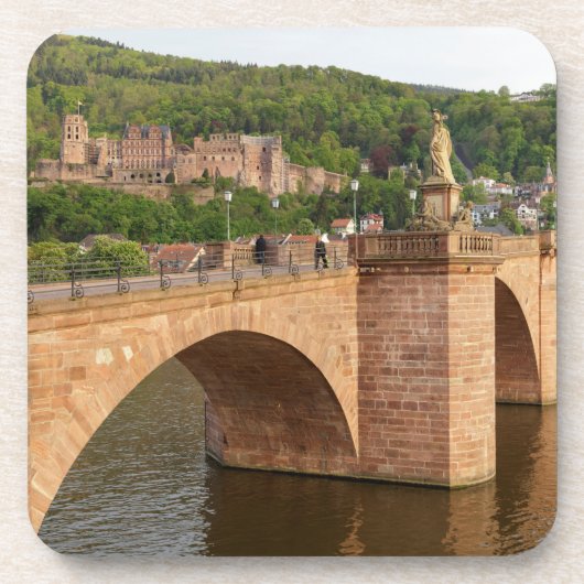 Heidelberg-uitzicht over de Neckar Bier Onderzetter (Voorkant)