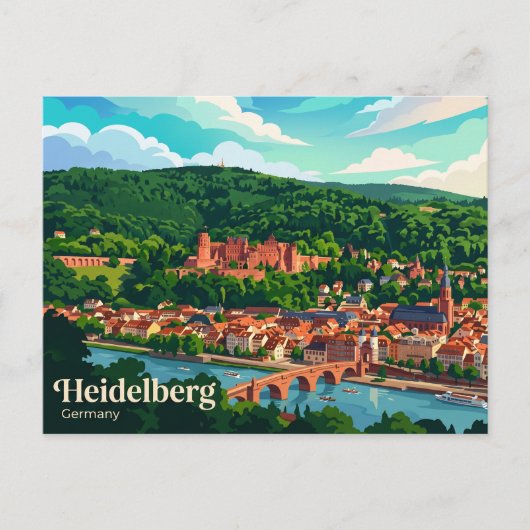Heidelberger Schloss Duitsland Briefkaart (Voorkant)