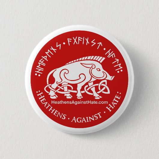 Heidenen Tegen Haat Ronde Button 5,7 Cm (Voorkant)
