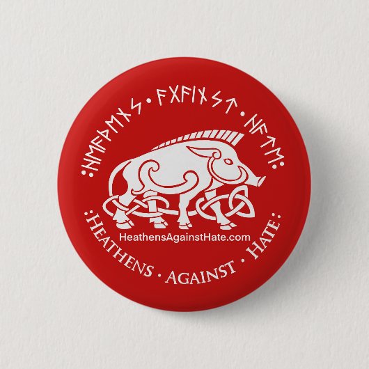 Heidenen Tegen Haat Ronde Button 5,7 Cm (Voorkant)