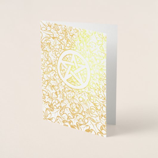 Heidens Joelfentagram Folie Kaarten (Voorkant)