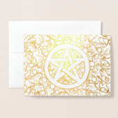 Heidens Jule Pentagram Folie Kaarten (Voorkant met envelop)
