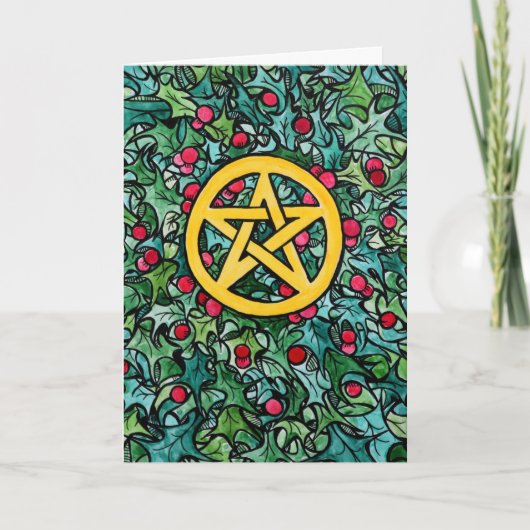 Heidens Yule Pentagram Kaart (Voorkant)