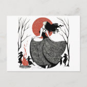 Heidense dansende vrouwen rood wit zwart briefkaart (Voorkant)