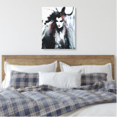 heidense godin zwart inkt schilderij canvas afdruk (Insitu (Slaapkamer))