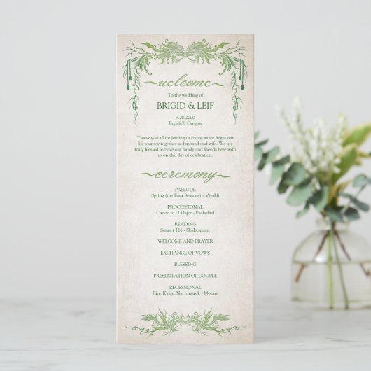 Heidense Handfasting Huwelijksprogramma (Staand voorkant)