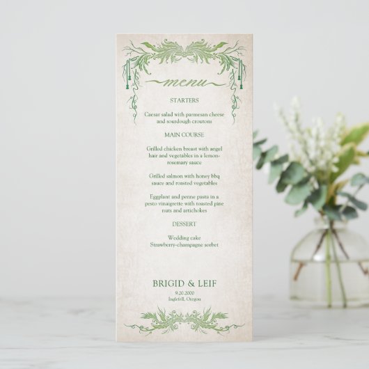 Heidense Handfasting Trouwmenu (Staand voorkant)