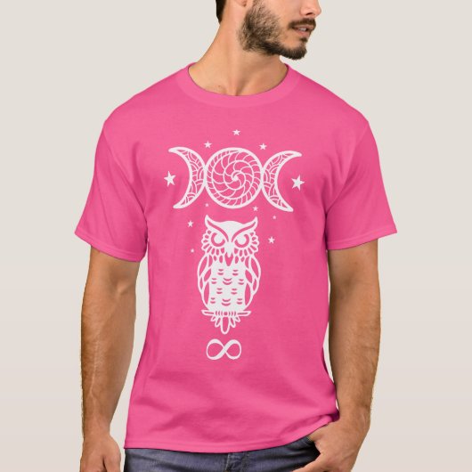 Heidense kunstsymbolen van Hekate Moon Goddess T-shirt (Voorkant)